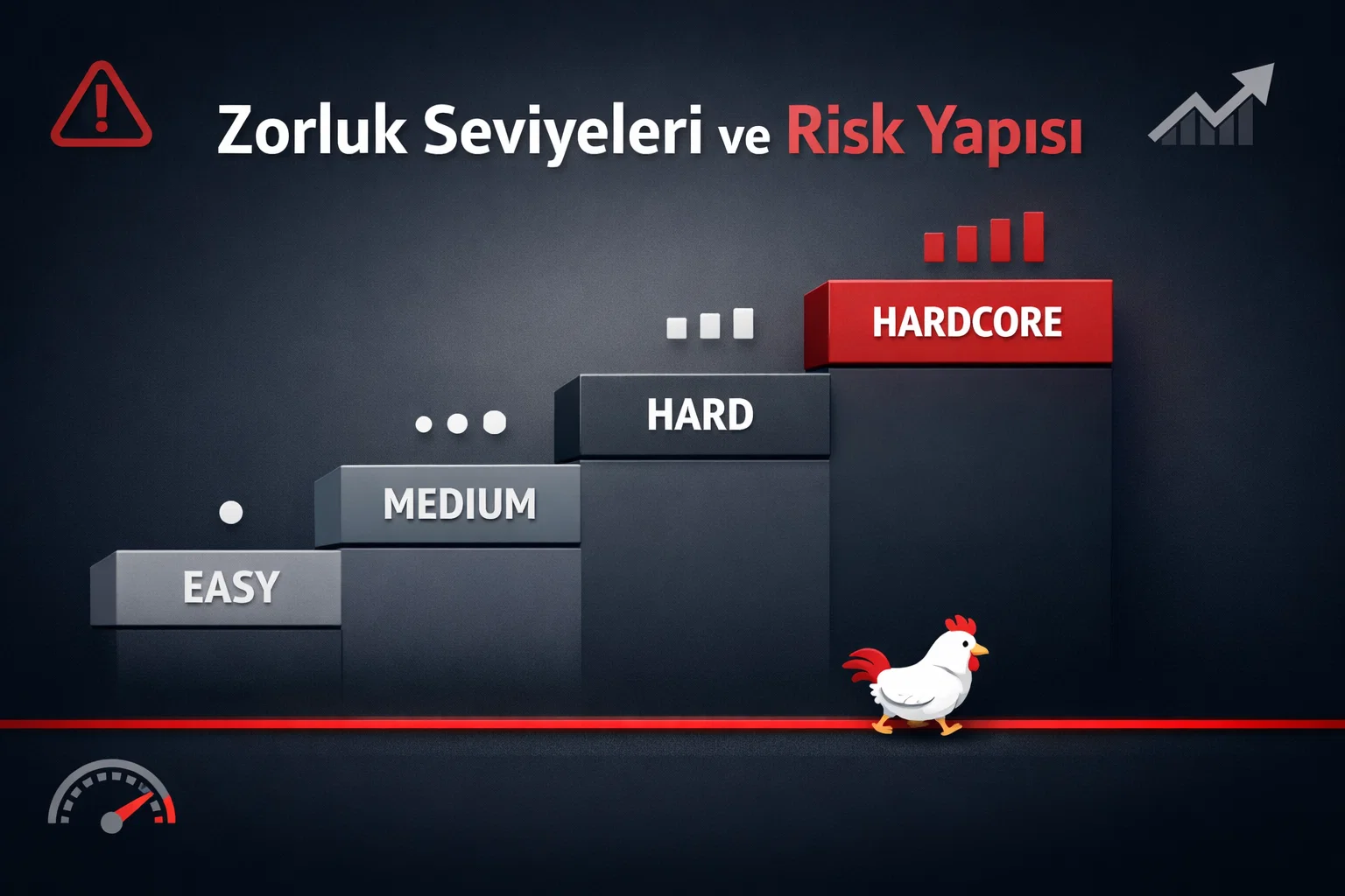 Easy Medium Hard Hardcore zorluk merdiveni